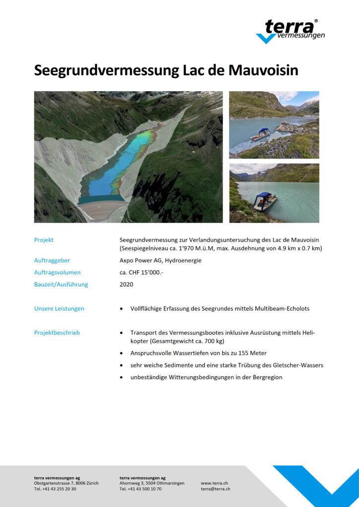 terra vermessungen ag projekte hydro mauvoisin referenzblatt rev01