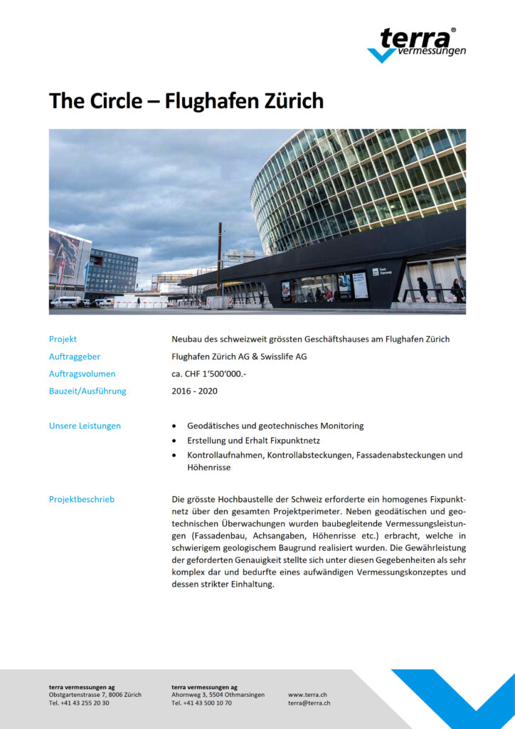 terra vermessungen ag projekte the circle referenzblatt rev01