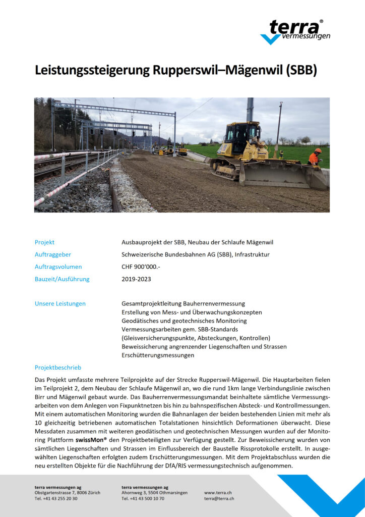 terra vermessungen ag projekte leistungssteigerung rupperswil maegenwil referenzblatt
