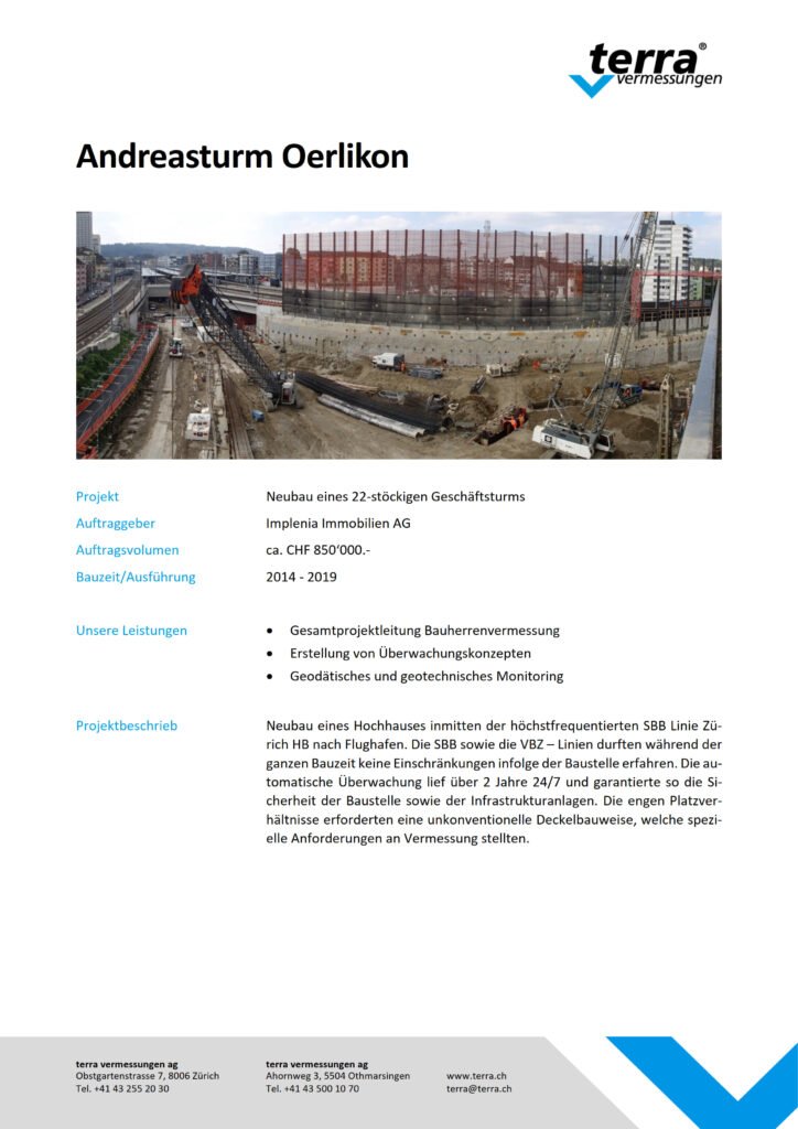 terra vermessungen ag projekte andreasturm oerlikon referenzblatt rev01