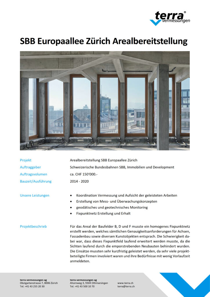 terra vermessungen ag projekte europaallee referenzblatt rev01