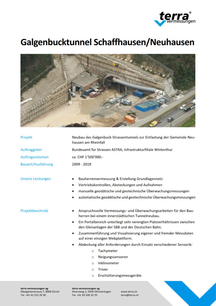 terra vermessungen ag projekte galgenbucktunnel referenzblatt rev01