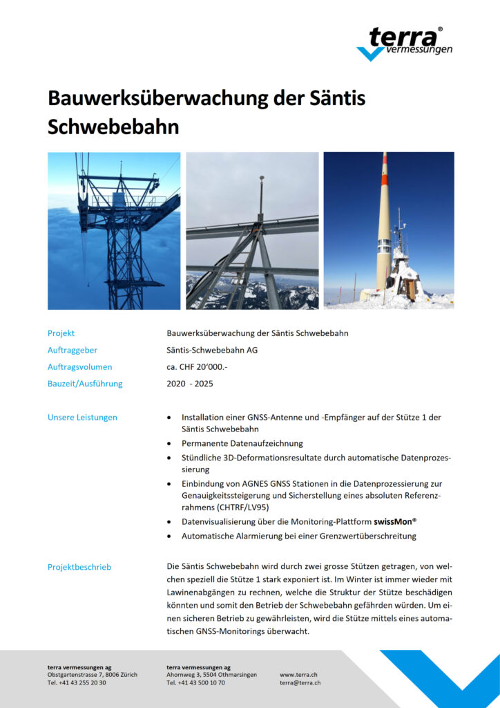 terra vermessungen ag projekte bauwerksueberwachung saentis schwebebahn referenzblatt rev02