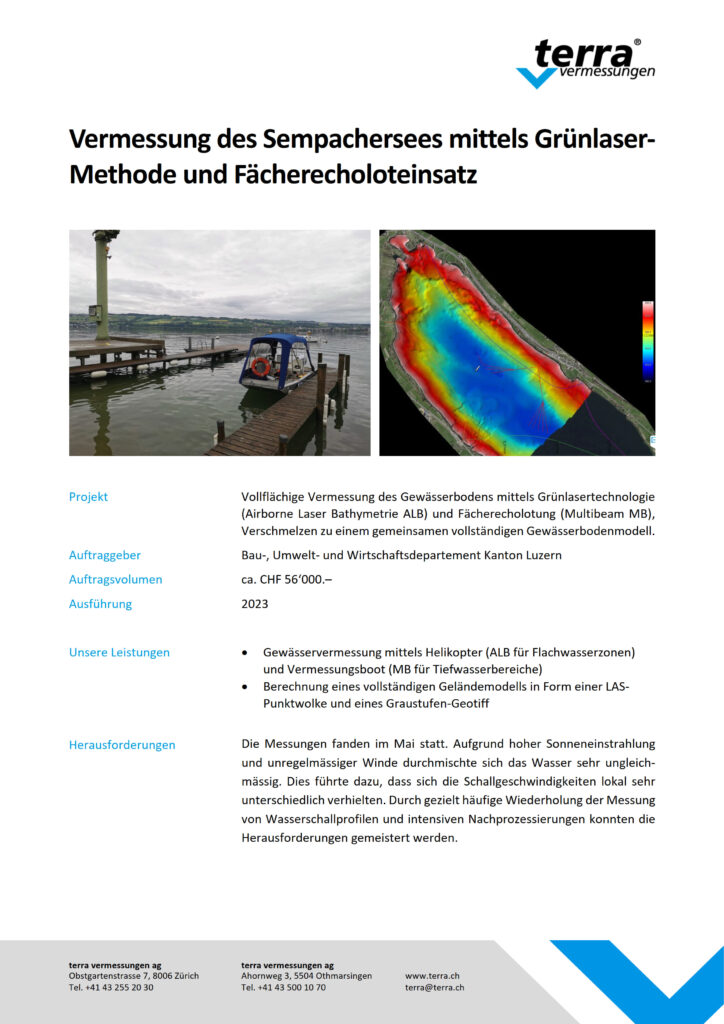 terra vermessungen ag projekte faecherecholotvermessung sempachersee referenzblatt