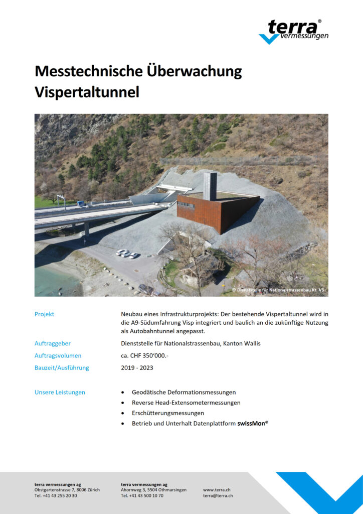 terra vermessungen ag projekte messtechnische ueberwachung vispertaltunnel referenzblatt